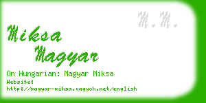 miksa magyar business card